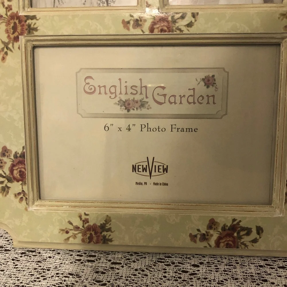 Collage Frame English Garden Decorative 3 Photo Country Cottage Style